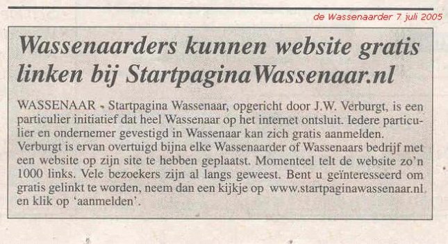 Wassenaarders kunnen website gratis linken...