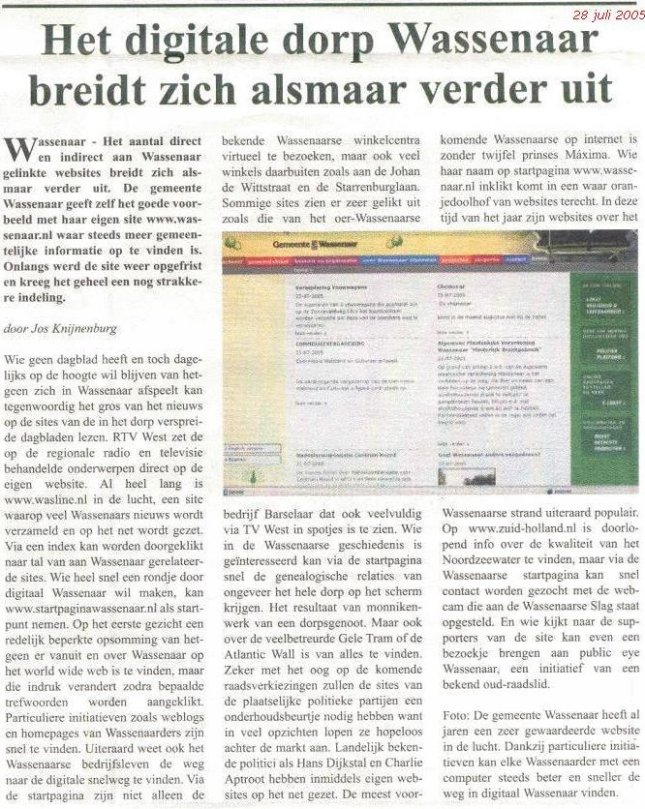 Het digitale dorp Wassenaar breidt zicht uit...